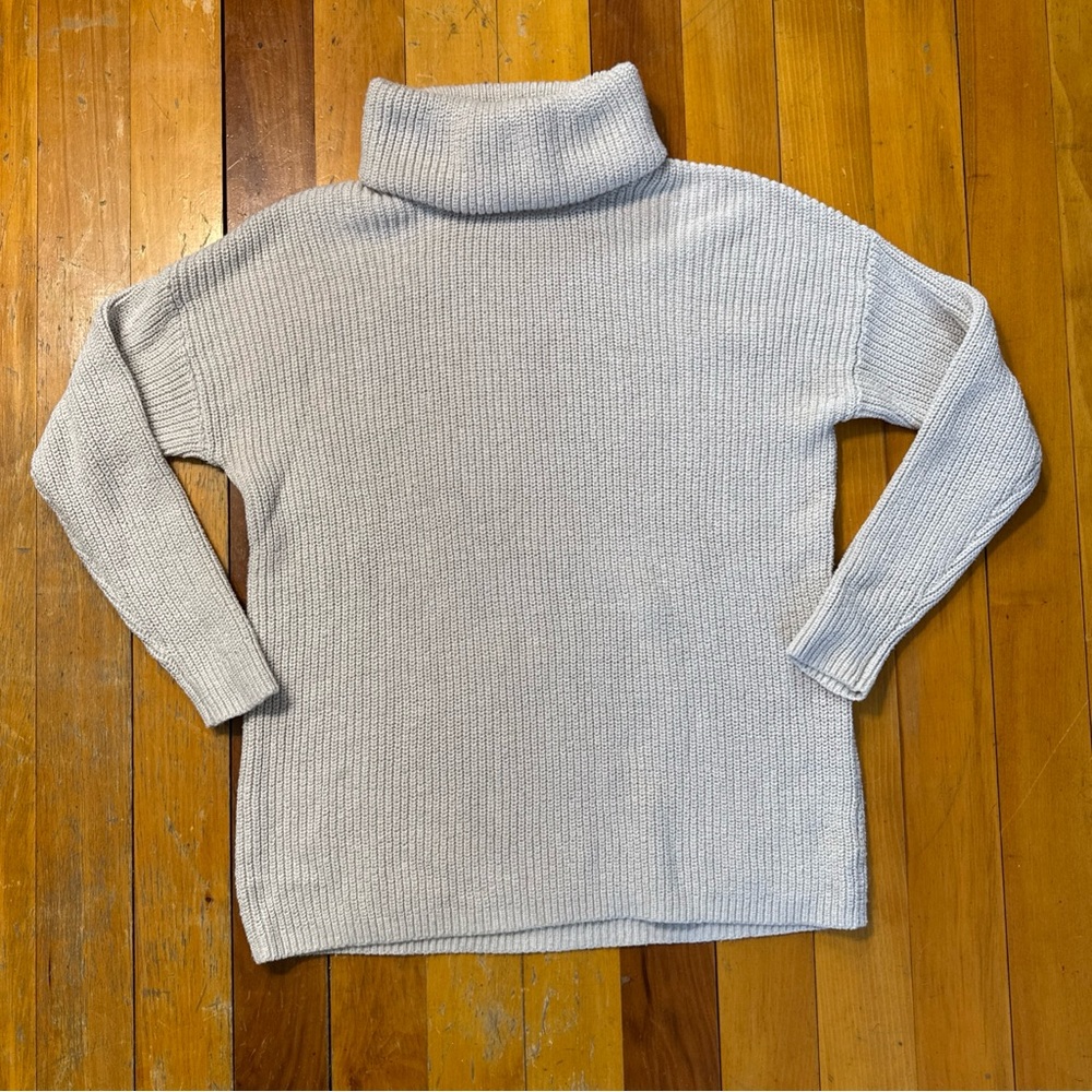 Halogen Chunky Knit Turtle Neck Sweater Beige/Cream Size M